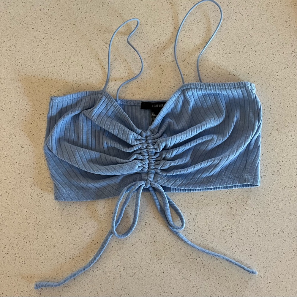 Forever 21 blue crop top